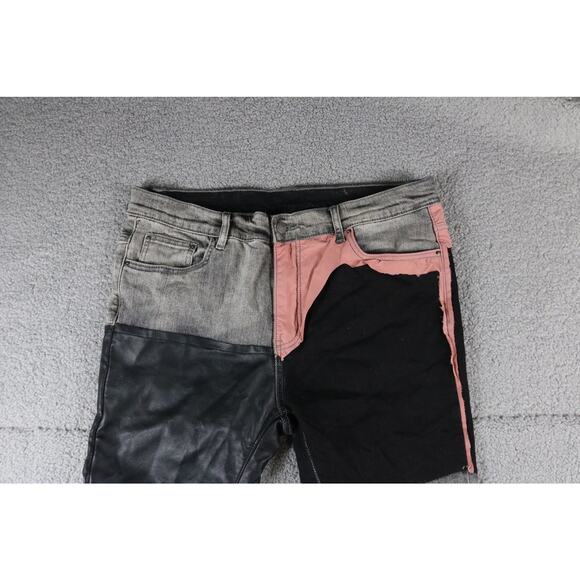 MNML Jeans 36 MEN Multicolor PATCHED SKINNY DENIM X596 Five Pocket Cotton Blend - Picture 6 of 11